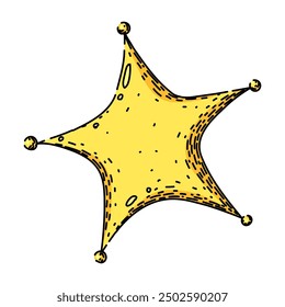 yellow star hand drawn. astronomy sun, light brightness, space galaxy yellow star vector sketch. isolated color illustration