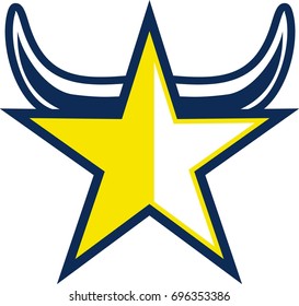 yellow star with horns