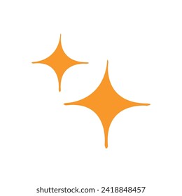 Icono de estrella amarilla. Gran y pequeña estrella. Diseño plano. Vector, eps 10