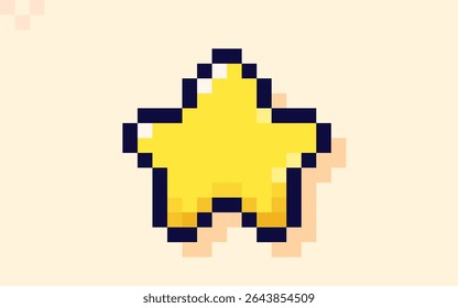Yellow star icon drawn in pixel art style.