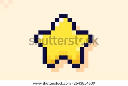 Yellow star icon drawn in pixel art style.