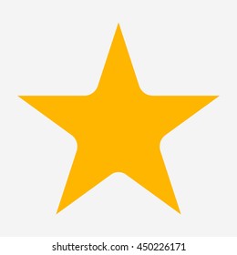 Yellow star icon flat. Gold star flat design.Vector illustration 