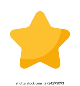 Ícone de estrela amarela em estilo de vetor plano para classificação