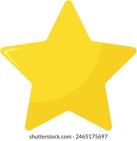 Yellow star icon isolated on white background.