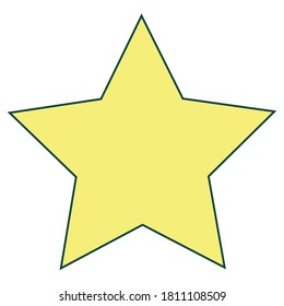 Yellow star icon isolated white. Star shape vector icon line art color style for ranking, favorite, wish list, save in mobile, web design. Premium star element for print, sticker, clipart. Gold badge