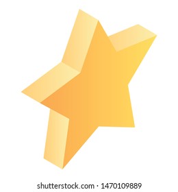 Yellow star icon. Isometric of yellow star vector icon for web design isolated on white background