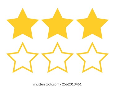 Yellow star icon sheet with stroke