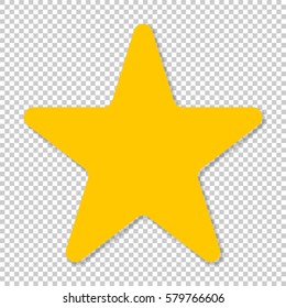Yellow Star icon transparent background vector EPS-10.