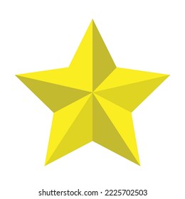 Yellow star icon vector isolated
