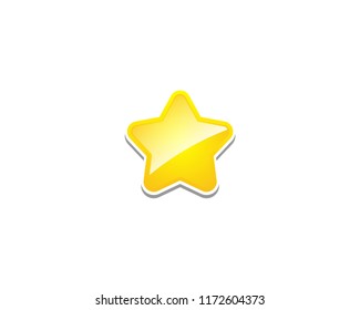 Yellow Star Icon Vector Logo Design Template.