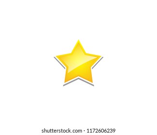 Yellow Star Icon Vector Logo Design Template.
