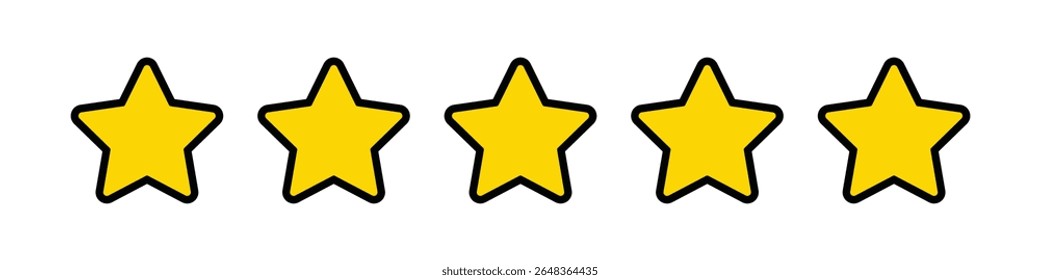 Ícones de estrela amarela - Estrelas de vetor planas para uso de design gráfico, marca e favorito