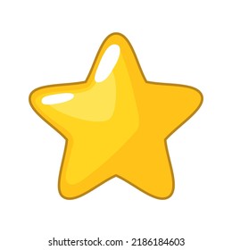 Yellow Star illustration for children book or flash card. Simple Flat Design