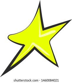 Yellow star, illustration, vector on white background.