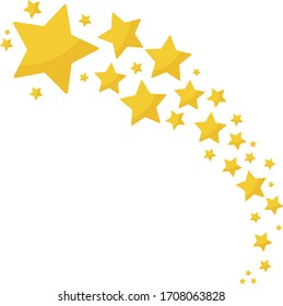 Yellow star isolated on a white background. Star design tattoos. Falling Golden stars. Vector stock