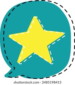 Yellow Star in Light Blue Speech Bubble Sticker
