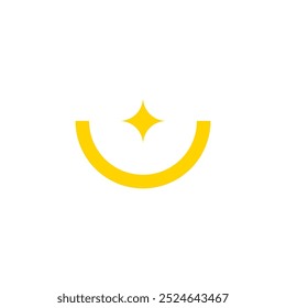 Yellow star logo, icon, vector illustration