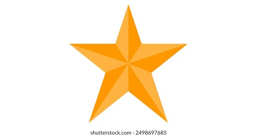 Logotipo Amarillo De La Estrella Aislado En El Fondo Blanco, Ganador, Deportes, Ilustración vectorial Del Objeto De La Competencia.	