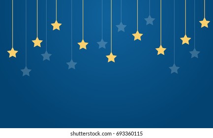 Yellow star on blue background collection