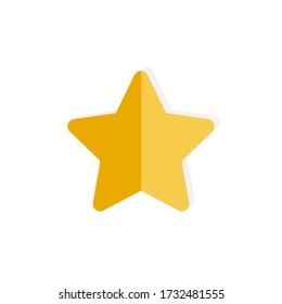 Yellow star on white background. Vector illustration in trendy flat style.