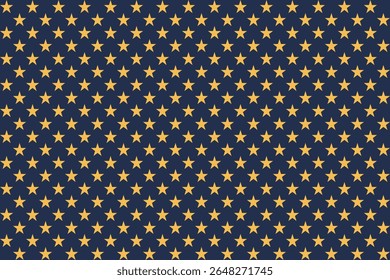 Yellow Star Pattern on Navy Background – Seamless Vector Design