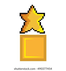 yellow star pixel game figure