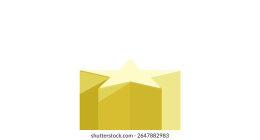 Yellow star podium stage pedestal and platform vector, a bright, celebratory display composition. Ideal for awards ceremonies, achievement recognition, product launches, and positive showcases.
