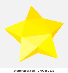  Yellow star of polygons on white background