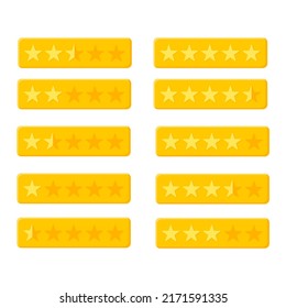 Yellow star rating Button illustration