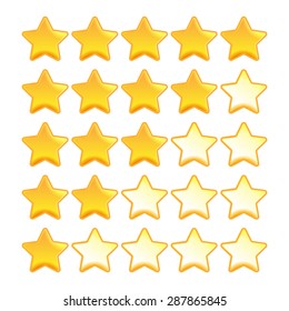 Yellow star rating set