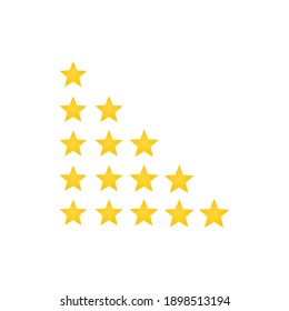 Yellow star rating set vector illustration for feedback and review