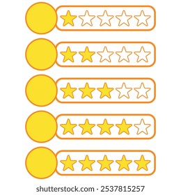 Vector de conjunto de clasificación de estrellas amarillas