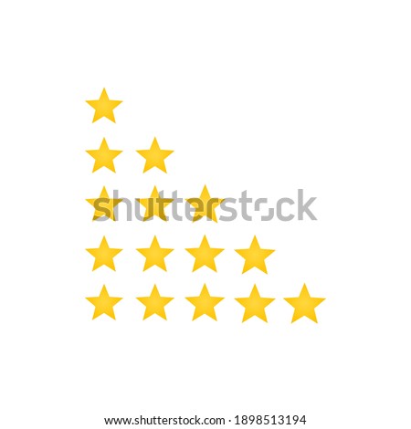 Yellow star rating set vector illustration for feedback and review
