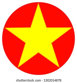 yellow star and red background  circle vector