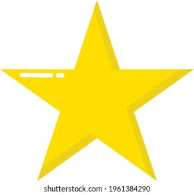 Yellow star shape isolated on white background.
Vector illustration for icons, logos, symbols, buttons, emoticons, stickers