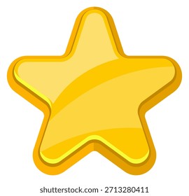 A yellow star with a shiny surface