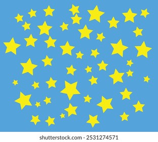 Yellow star Sky Blue Design