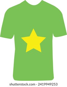 Yellow Star T-shirt Mockup simple vector illustration
