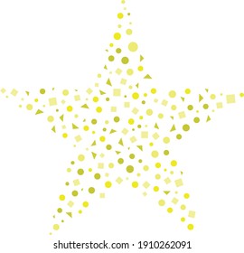 Gelber Stern, Vektorgrafik abstrakter Mosaikhintergrund. Moderne abstrakte Illustration mit Kreisen. Eine neue Struktur für Ihre Website.