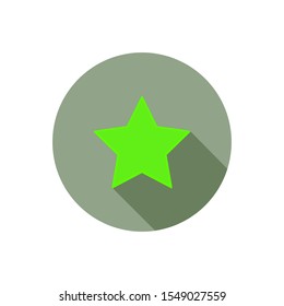 Yellow star. Vector flat style icon with shadow isolated on white background