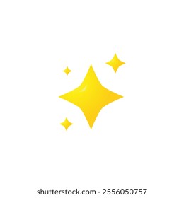 Yellow star vector isolated on white background.