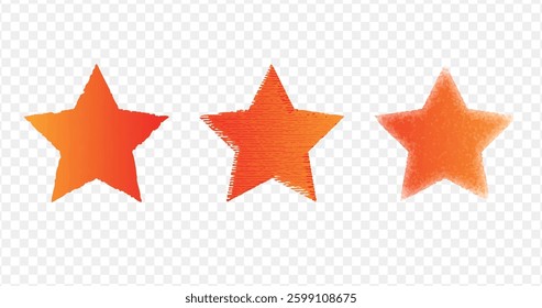 Yellow star vector symbol Set 