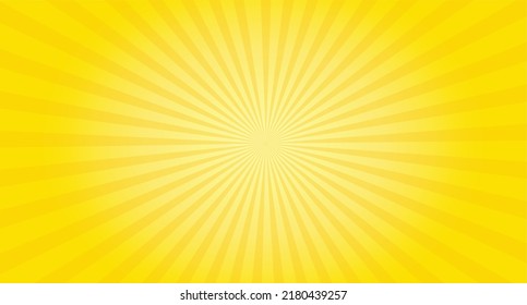 Yellow starburst retro background design. Abstract ray wallpaper.