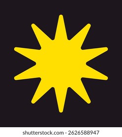 Yellow starburst retro sticker badge