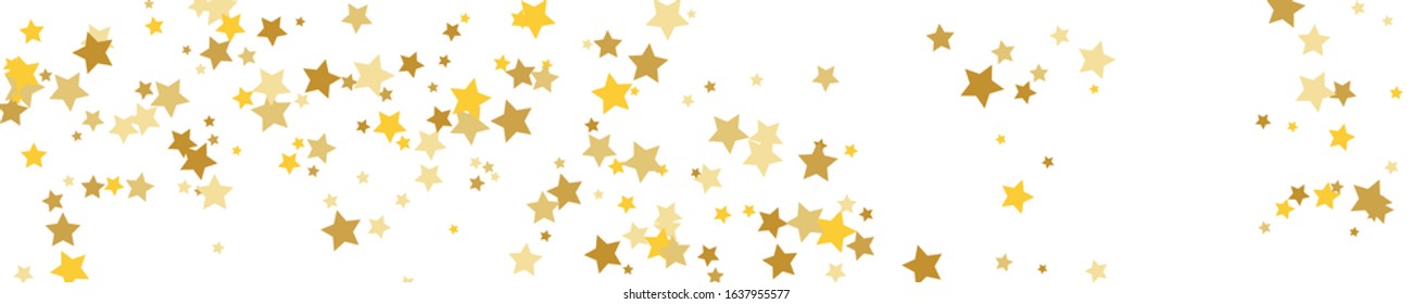 Yellow Stars Anniversary. Gold Texture Space. Golden Confetti Wallpaper. Orange Starry Gift. Summer Holiday. Christmas Banner. Sparkling Banner. Celebration Space. 