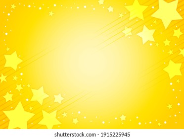 Yellow stars background decoration vector