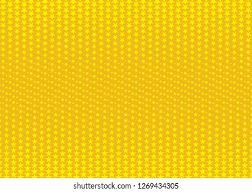 Yellow stars background with gradient effect in comics style. Vintage pop art retro vector illustration
