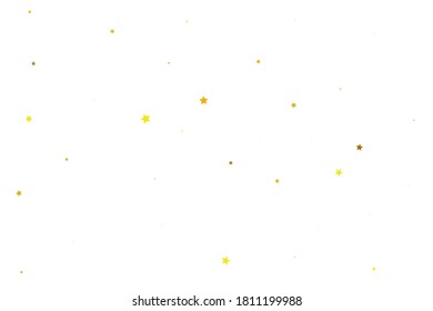 Yellow Stars Banner. Golden Texture Card. Orange Confetti Banner. Gold Falling Card Glitter Card. Celebration Invitation. Starry Anniversary. Sparkling Greeting.