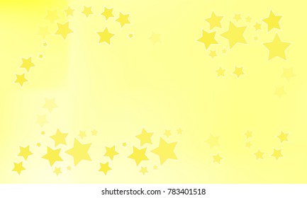 Yellow Stars of Different Opacity and Size on Light Yellow Background