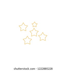 Yellow stars are drawn by lines on a white background.